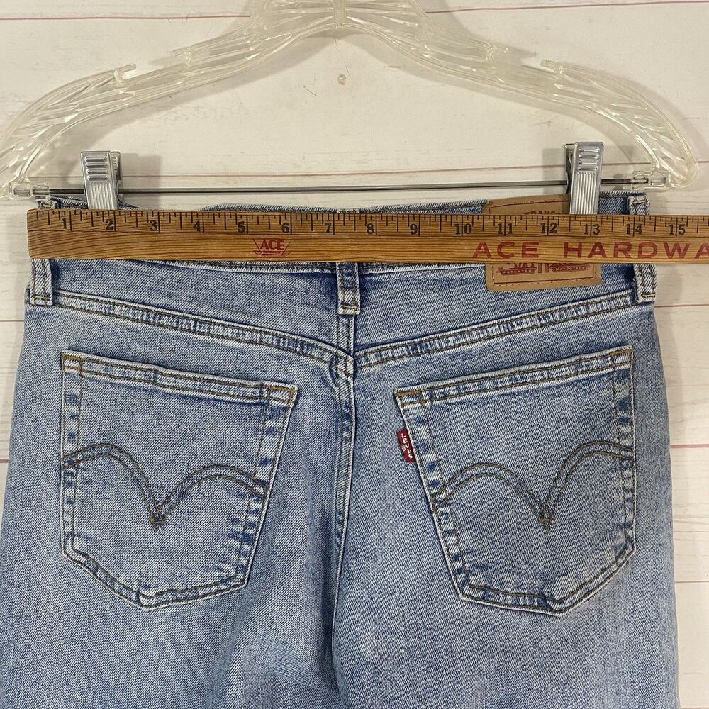Levi's Womens Wedgie Straight Crop Jeans Size 28 Blue Button Fly Stretch - Picture 10 of 13